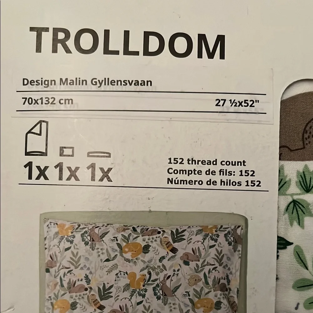 New IKEA TROLLDOM Crib Bedding Set